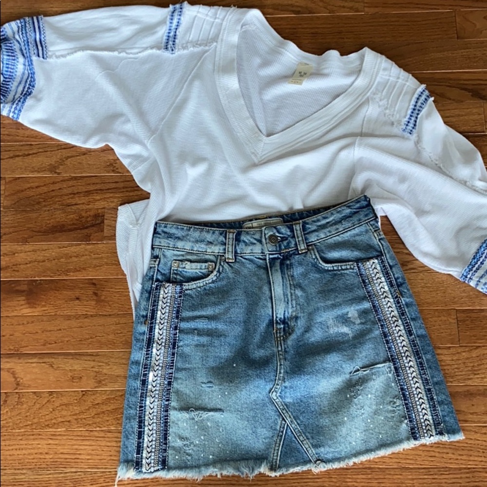 SOLDFree People Side stripe embellished mini skirt - Picture 4 of 12